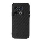 For OnePlus 10 Pro Accurate Hole Carbon Fiber Texture PU Phone Case(Black) - 1