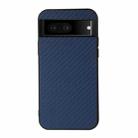 For Google Pixel 7 Accurate Hole Carbon Fiber Texture PU Phone Case(Blue) - 1