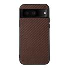 For Google Pixel 7 Accurate Hole Carbon Fiber Texture PU Phone Case(Brown) - 1