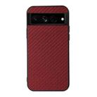 For Google Pixel 7 Pro Accurate Hole Carbon Fiber Texture PU Phone Case(Red) - 1