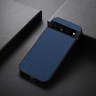 For Google Pixel 7 Pro Accurate Hole Carbon Fiber Texture PU Phone Case(Blue) - 2