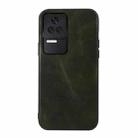 For Xiaomi Redmi K50 / K50 Pro Genuine Leather Double Color Crazy Horse Phone Case(Green) - 1