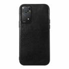 For Xiaomi Redmi Note 11 Pro Global Genuine Leather Double Color Crazy Horse Phone Case(Black) - 1
