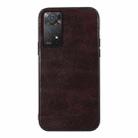 For Xiaomi Redmi Note 11 Pro Global Genuine Leather Double Color Crazy Horse Phone Case(Coffee) - 1