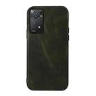 For Xiaomi Redmi Note 11 Pro Global Genuine Leather Double Color Crazy Horse Phone Case(Green) - 1