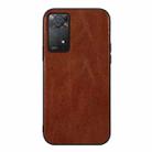 For Xiaomi Redmi Note 11 Pro Global Genuine Leather Double Color Crazy Horse Phone Case(Brown) - 1