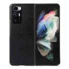 For Xiaomi Mi Mix Fold Genuine Leather Double Color Crazy Horse Phone Case(Black) - 1