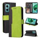 For Xiaomi Redmi Note 11E Stitching-Color Horizontal Flip Leather Case(Green) - 1