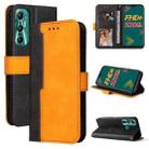 For Infinix Hot 11 Stitching-Color Horizontal Flip Leather Case(Orange) - 1