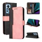 For Infinix Note 11 Pro Stitching-Color Horizontal Flip Leather Case(Pink) - 1