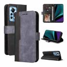 For Infinix Note 11 Pro  Stitching-Color Horizontal Flip Leather Case(Grey) - 1