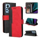 For Infinix Note 11 Pro Stitching-Color Horizontal Flip Leather Case(Red) - 1