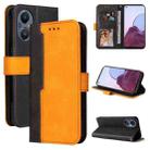 For OPPO Reno7 Z/A96 5G/OnePlus Nord N20 5G Stitching-Color Horizontal Flip Leather Case(Orange) - 1