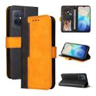 For vivo Y55 5G/Y75 5G/T1 5G Stitching-Color Horizontal Flip Leather Case(Orange) - 1