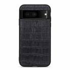 For Google Pixel 7 Accurate Hole Crocodile Texture Genuine Leather Phone Case(Black) - 1