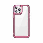 Colorful Series Acrylic + TPU Phone Case For iPhone 12 Pro Max(Transparent Pink) - 1