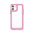 Colorful Series Acrylic + TPU Phone Case For iPhone 12(Transparent Pink) - 1