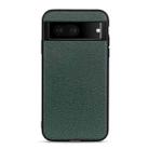 For Google Pixel 7 Accurate Hole Litchi Texture Genuine Leather Phone Case(Green) - 1