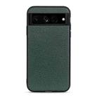 For Google Pixel 7 Pro Accurate Hole Litchi Texture Genuine Leather Phone Case(Green) - 1