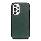 For Samsung Galaxy A73 5G Accurate Hole Litchi Texture Genuine Leather Phone Case(Green) - 1