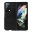 For Huawei Mate X2 Genuine Leather Double Color Crazy Horse Phone Case(Black) - 1