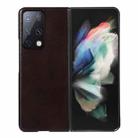 For Huawei Mate X2 Genuine Leather Double Color Crazy Horse Phone Case(Coffee) - 1