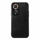 For Honor 50 Pro Genuine Leather Double Color Crazy Horse Phone Case(Black) - 1