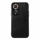 For Honor 50 Genuine Leather Double Color Crazy Horse Phone Case(Black) - 1