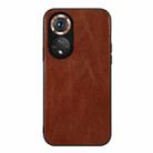 For Honor 50 Genuine Leather Double Color Crazy Horse Phone Case(Brown) - 1