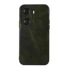 For Honor 60 Pro Genuine Leather Double Color Crazy Horse Phone Case(Green) - 1