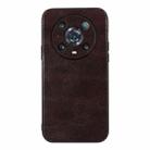 For Honor Magic4 Pro Genuine Leather Double Color Crazy Horse Phone Case(Coffee) - 1