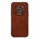 For Honor Magic4 Pro Genuine Leather Double Color Crazy Horse Phone Case(Brown) - 1