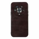 For Honor Magic4 Genuine Leather Double Color Crazy Horse Phone Case(Coffee) - 1