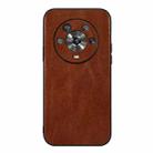 For Honor Magic4 Genuine Leather Double Color Crazy Horse Phone Case(Brown) - 1