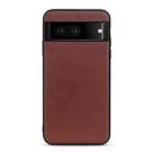 For Google Pixel 7 Accurate Hole Lambskin Texture Genuine Leather Phone Case(Brown) - 1