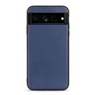 For Google Pixel 7 Pro Accurate Hole Lambskin Texture Genuine Leather Phone Case(Blue) - 1