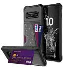 For Samsung Galaxy S10 Glitter Magnetic Card Bag Phone Case(Black) - 1