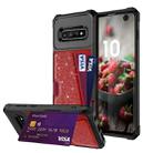 For Samsung Galaxy S10 Glitter Magnetic Card Bag Phone Case(Red) - 1