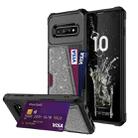 For Samsung Galaxy S10 Glitter Magnetic Card Bag Phone Case(Grey) - 1