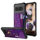 For Samsung Galaxy S10 Glitter Magnetic Card Bag Phone Case(Purple) - 1