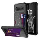 For Samsung Galaxy S10+ Glitter Magnetic Card Bag Phone Case(Black) - 1