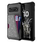 For Samsung Galaxy S10+ Glitter Magnetic Card Bag Phone Case(Grey) - 2