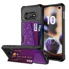 For Samsung Galaxy S10e Glitter Magnetic Card Bag Phone Case(Purple) - 1