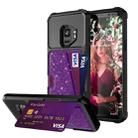 For Samsung Galaxy S9 Glitter Magnetic Card Bag Phone Case(Purple) - 1