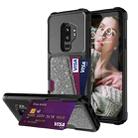 For Samsung Galaxy S9+ Glitter Magnetic Card Bag Phone Case(Grey) - 1