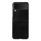 For Samsung Galaxy Z Flip3 5G Genuine Leather Double Color Crazy Horse Phone Case(Black) - 1