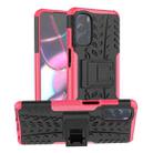 For Motorola Moto G Stylus 2022 4G Tire Texture TPU + PC Phone Case with Holder(Pink) - 1