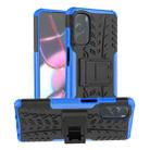 For Motorola Moto G Stylus 2022 4G Tire Texture TPU + PC Phone Case with Holder(Blue) - 1