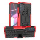 For Motorola Moto G Stylus 2022 4G Tire Texture TPU + PC Phone Case with Holder(Red) - 1