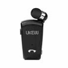 UKELILI UK-890 DSP Noise Reduction Lavalier Pull Cable Bluetooth Earphone without Vibration(Black) - 1